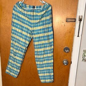GAP Men’s Blue & Yellow Plaid Chinos